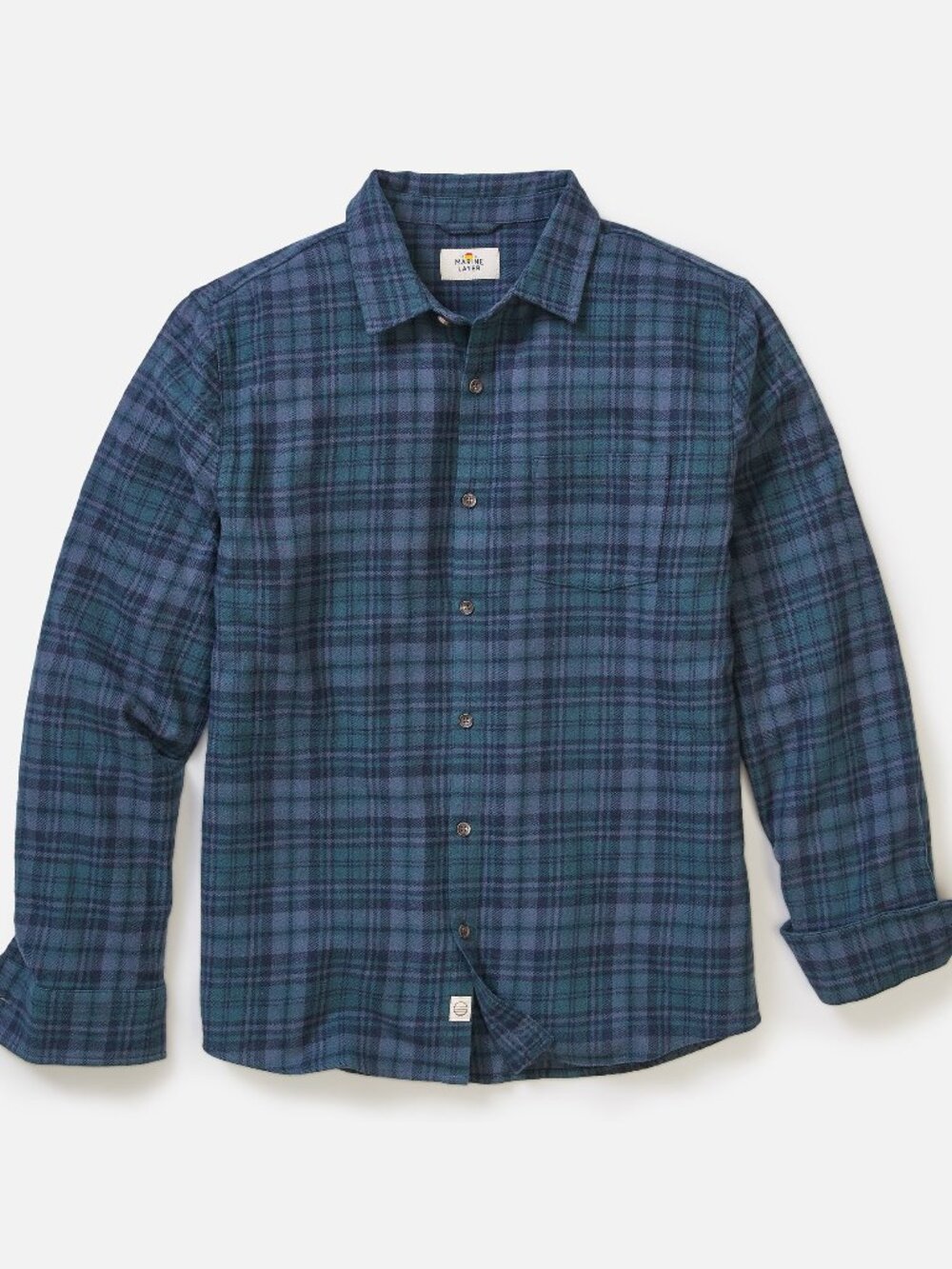 Marine Layer Men's Tahoe Flannel Shirt Green Navy Plaid Size S and M NWT